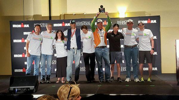 Team Amphibian Multisport winning the Team Challenge at Ironman Texas 2017