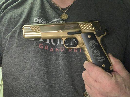 Caspian Arms Carbon Steel Frame and Slide with their Diamond Plate checkering...the perfect base for an all-Caspian Arms build.