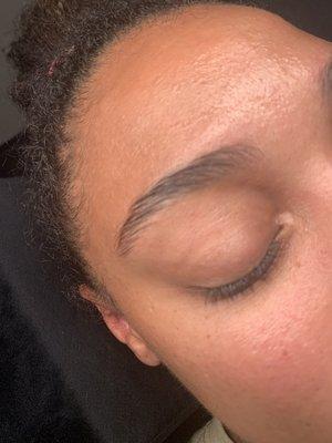 Brow service, clean up with lamination