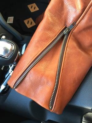 Took 1 1/4 inches off the sleeves and moved up the sleeve zippers.