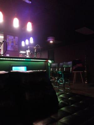 The bar as viewed from the sofa.