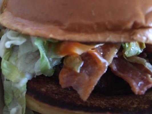 A beef Maple Bacon Dijon on artisan bun $5.29