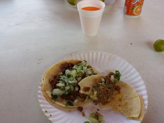Tacos home made. Birria and carne asada. Local business