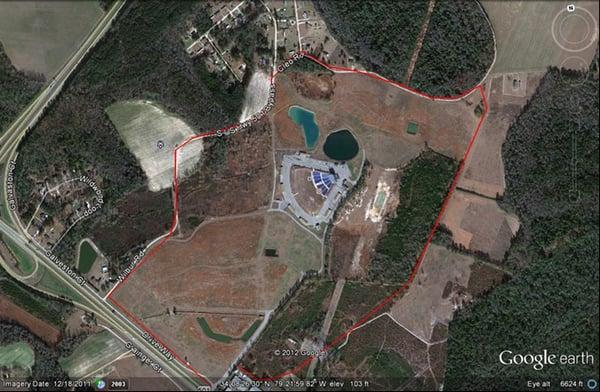 Overview of the 250 acres of Swamp Fox Entertainment Complex. Plenty of room for camping.