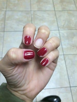 Less then 24hr old Gel manicure!!!!! Never Again!!!!!