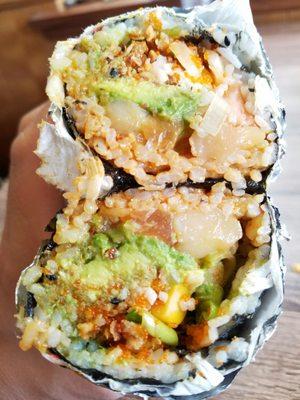 Salmon and scallop burrito, FRESH!!