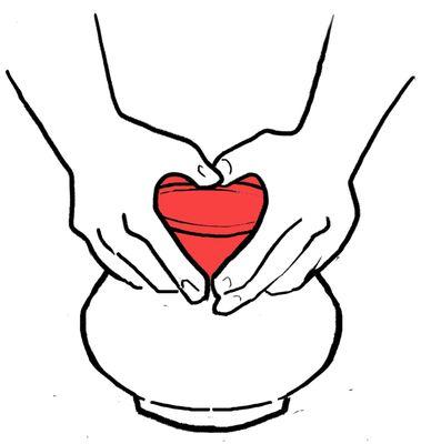 heart hands making a pot