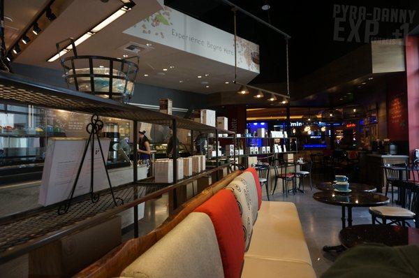 The side of the cafe facing into the casino