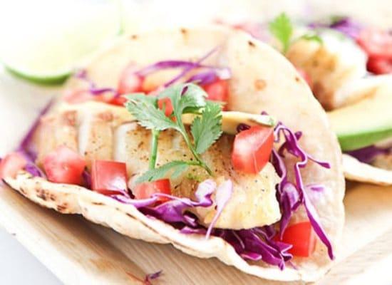 Grilled white fish taco