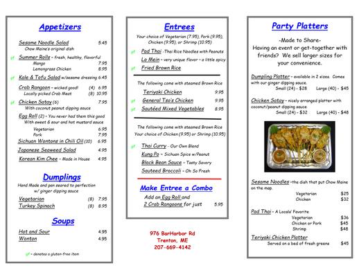 Our Menu