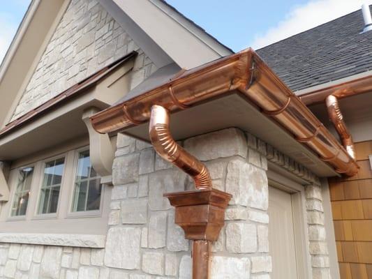 Decorative Copper Gutters