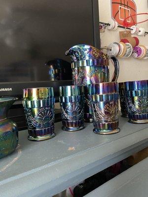 Antique glass carnival glass