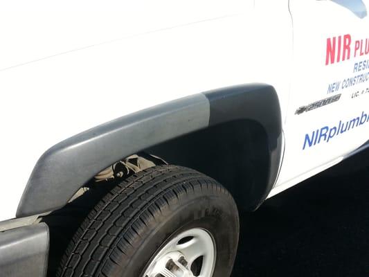 A typical chevy truck with normal plastic fading