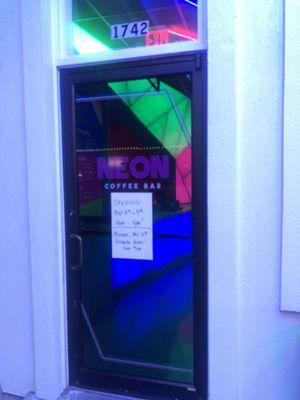 Neon Coffee Bar: Door Sign (7 May 2021)