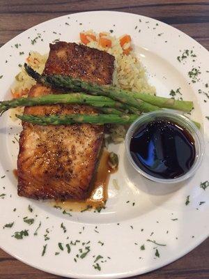 The salmon is excellent! Maple soy glazed!