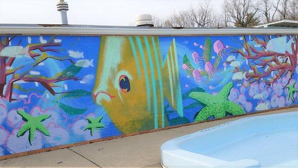 West Lafayette Municipal Pool mural by Craig Martin (2013)