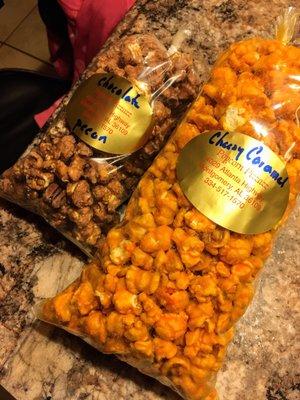 Chicago mix & chocolate pecan mix.