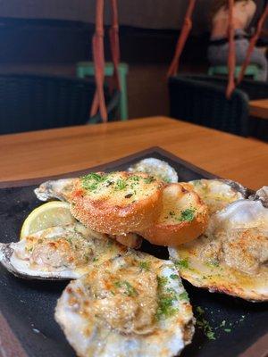 Louisiana char grilled oysters