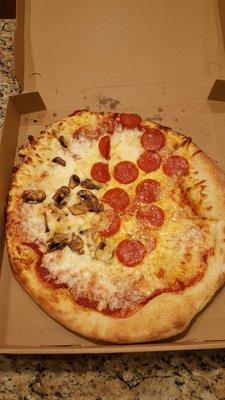 This was my pizza Friday. I tell the cashier, "Seems a little light on toppings." She says "Yeah, sorry" and offers no remedy. Pretty sad.