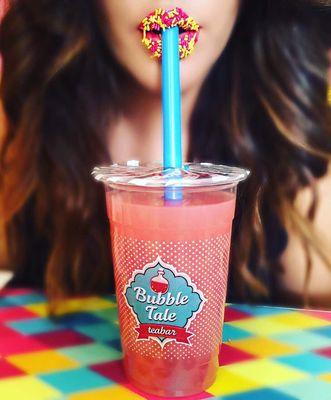 Bubbletale strawberry with cherry bobas