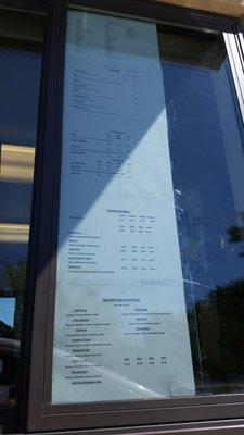 Menu at drive through