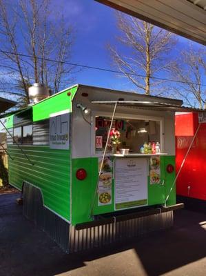 I was attracted to the bright green food truck. It's so inviting and it's located right as you walk in on the west side.