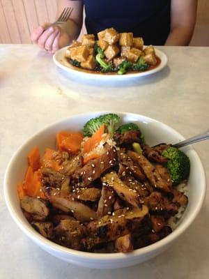 Teriyaki Chicken and Sesame Tofu! Mmm lunch!