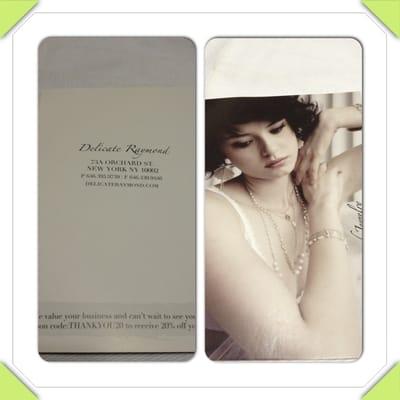 The card that comes with the packaging and has discount code if you shop online