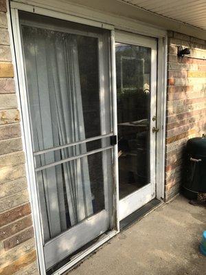 Before and after pictures of a door installation for my mother in-law.