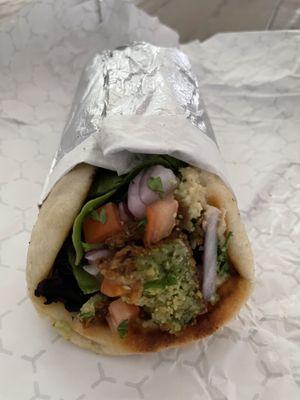 Falafel gyro with hummus
