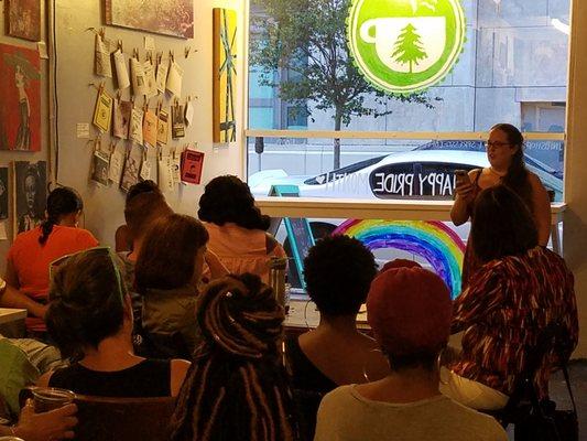 We host bi-monthly poetry nights the 2nd and 4th Wednesday of every month. Come out and share your words.