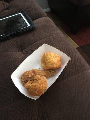 My chicken tender is the size of a chicken nugget omm smh... I paid.  $16 for thus with those small ass sides n additional 2 of.