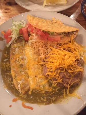 Combo #2. Green sauce is delicious. Beans are AWESOME.