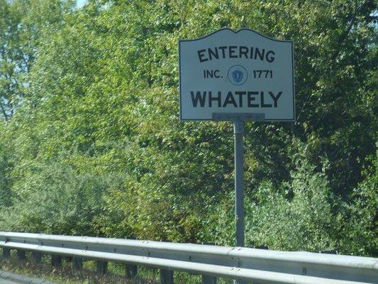 Entering Whately.