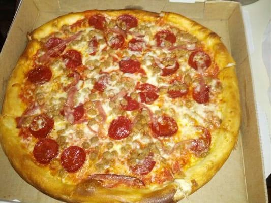 Meat lovers pizza. No pork products