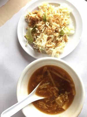 Hot & sour soup Chicken salad