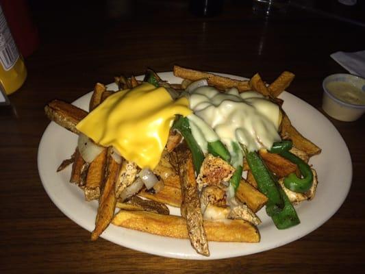 Chicken philly OVER French fries! This was a special order... And they had no problem making it! Harrison county's best philly!