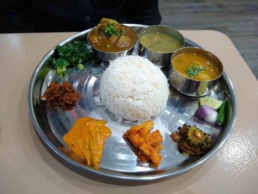 Chicken curry thali