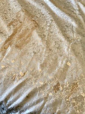 Before: set in stains from silk aging