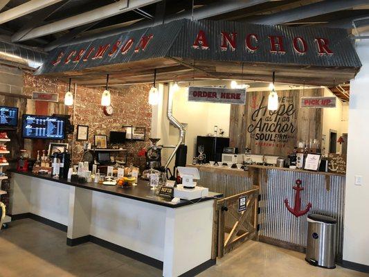 Crimson Anchor coffee shop located inside Unique Decor & More.