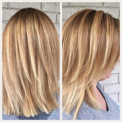 Color correction  Balayage highlights  Cut