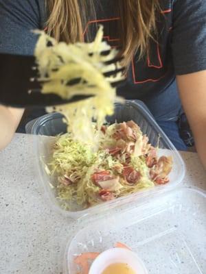 Don't order the salad. It's just shredded lettuce and a small amount of sandwich stuff. Not worth the money