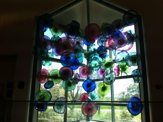 Glass art at the Euless Public Library.