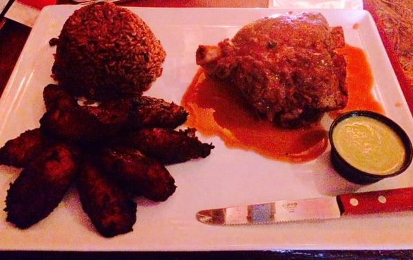 Pernil. Came with maduros and congri rice