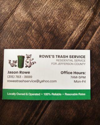 Rowe’s Trash Service
