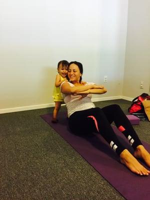 Ma Yoga Mom + Baby yoga at the Family Room. http://mayoga.com/locations/pasadena-the-family-room/