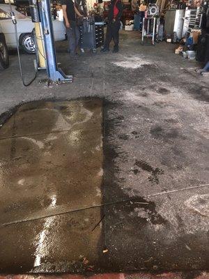Warehouse and automotive floor cleaning
