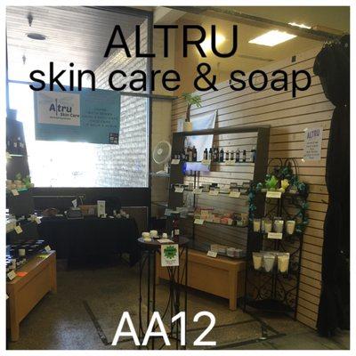 Altru Skin Care & Soap booth AA12 Natural handmade products for hand body moisturizing, face care, lips, bath bombs, soaps and more.