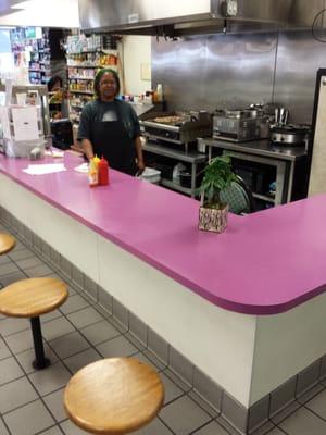 Tracy serving up some good grub :)