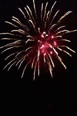 Amazing fireworks on the 4 th put on by The Shooters of New Harvest